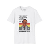 Pride T-Shirt — Harvey Milk San Francisco with LGBTQ+ Flags Back