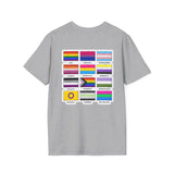 Pride T-Shirt — Harvey Milk San Francisco with LGBTQ+ Flags Back
