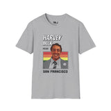 Pride T-Shirt — Harvey Milk San Francisco with LGBTQ+ Flags Back