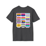 Pride T-Shirt — Harvey Milk San Francisco with LGBTQ+ Flags Back